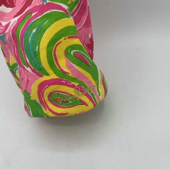 LILLY PULITZER Wine Tote ALL NIGHTER Pink Flaming Gold Logo Hostess Party Gift - Picture 4 of 7